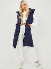 Longline Padded Hooded Gilet