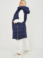 Longline Padded Hooded Gilet