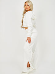 Co-out van de codeed top & split-broek fleece coöperatie