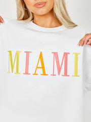 Miami bestickter übergroßer Sweatshirt -Jumper