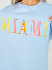 Miami bestickter übergroßer Sweatshirt -Jumper