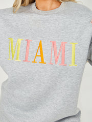 Miami bestickter übergroßer Sweatshirt -Jumper