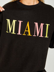 Miami bestickter übergroßer Sweatshirt -Jumper