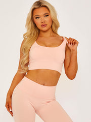 Padded Sports Bra and Legging Ribbed Activewear Set