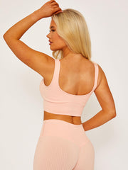 Padded Sports Bra and Legging Ribbed Activewear Set