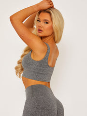 Padded Sports Bra and Legging Ribbed Activewear Set