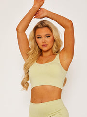 Padded Sports Bra and Legging Ribbed Activewear Set