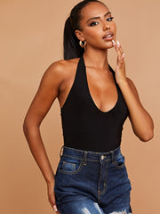 Halter Neck Slinky Bodysuit