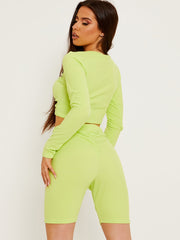 Rumpfte Crop Top & Scrunch Back Shorts Rippes Co-ord