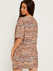 Multi-farbige übergroße Top- und Shorts-Co-ordte