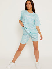 Multi-farbige übergroße Top- und Shorts-Co-ordte