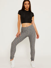 Leggings de gimnasia con tope de scrunch texturado colorido