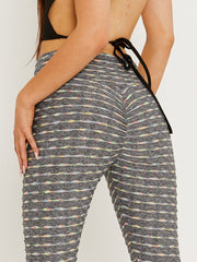 Leggings de gimnasia con tope de scrunch texturado colorido