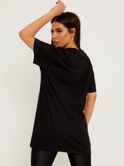 Camiseta impresa de Teddy Detalle de Silver Glitter