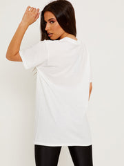 Camiseta impresa de Teddy Detalle de Silver Glitter