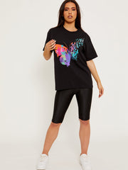 Butterfly Abstract Graphic Printed T-Shirt