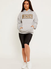 Bisous Print Fleeced Hoodie
