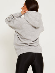 Bisous Print Fleeced Hoodie