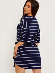Striped Belted T-Shirt Dress