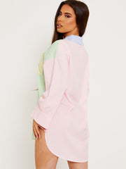 Multi Coloured Striped Shirt Dress