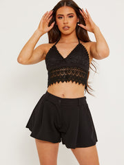 Tie Backless Crochet Halter Top