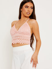 Tie Backless Crochet Halter Top