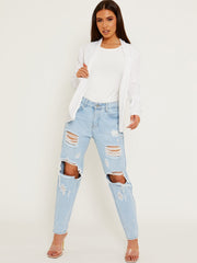 Textured Open Blazer