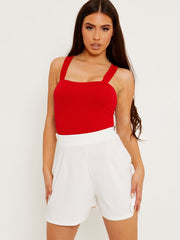 Ruches franje riemen bodysuit