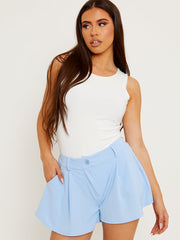 High Waisted Flared Shorts