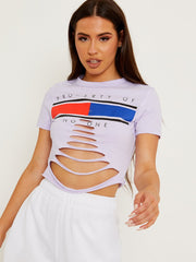 Eigentum von niemandem Laser Cut Crop Top