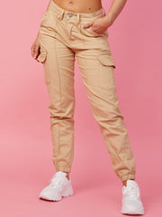 Cuffed Hem Cargo Trousers