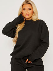 Übergroßes einfaches Sweatshirt & Jogger fahnen Co-ordte