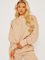 Übergroßes einfaches Sweatshirt & Jogger fahnen Co-ordte