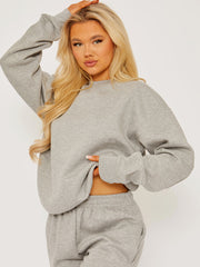 Übergroßes einfaches Sweatshirt & Jogger fahnen Co-ordte