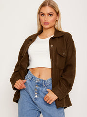 Einfache klassische dicke Hemdjacke Shacket