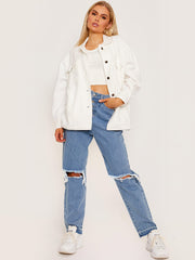 Einfache klassische dicke Hemdjacke Shacket