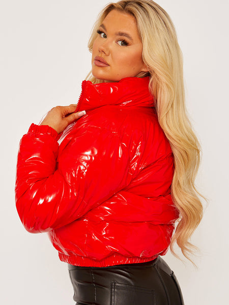 Wholesale PVC Leather Cropped Puffer Jacket – Stylewise Direct