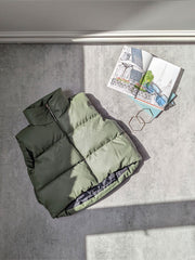 Faux Leather Cropped Puffer Gilet