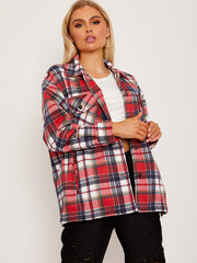 Classic Thick Colour Block Checked Shirt Jacket Shacket