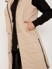 Longline Padded Hooded Gilet