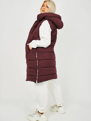 Longline Padded Hooded Gilet