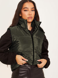 Gepolsterte Gilet - Olive