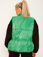 Silver Button Padded Gilet Waistcoat