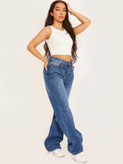 Ripped Knee Flapper Jeans