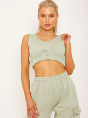 Fleeced Crop Top & Cargo Jogger Co-ord
