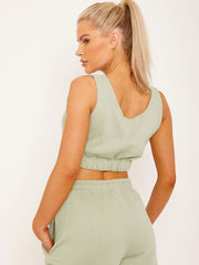 Fleeced Crop Top & Cargo Jogger Co-ord