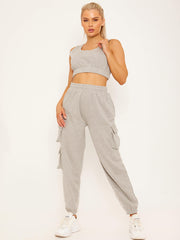 Fleeced Crop Top & Cargo Jogger Co-ord