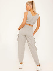 Fleeced Crop Top & Cargo Jogger Co-ord