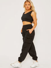 Fleeced Crop Top & Cargo Jogger Co-ord