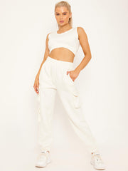 Fleeced Crop Top & Cargo Jogger Co-ord
